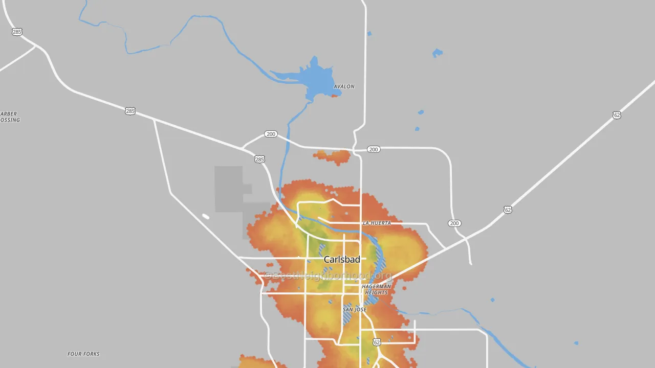 Bike Grade map of Carlsbad North, NM
