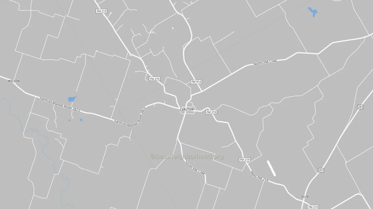 Bike Grade map of Carlton, TX