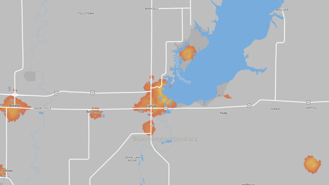 Bike Grade map of Carlyle, IL