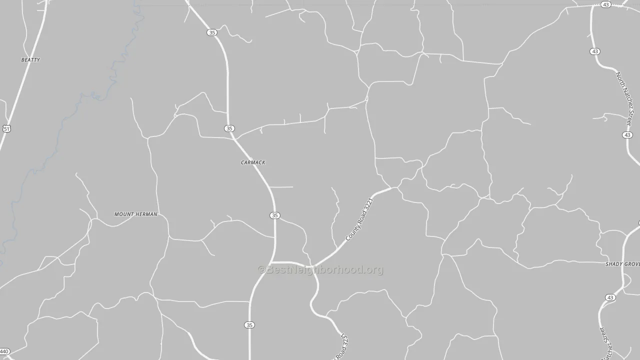 Bike Grade map of Carmack, MS