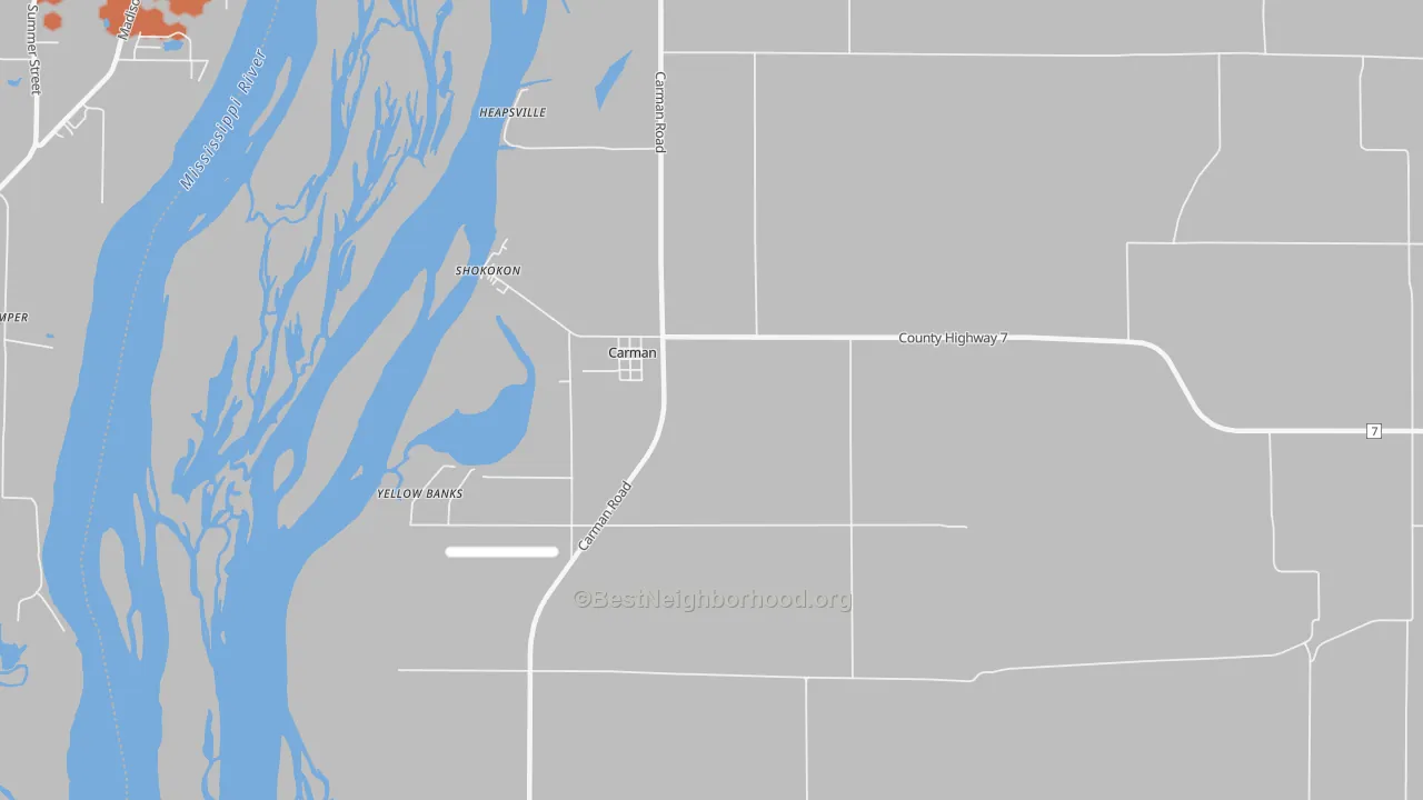 Bike Grade map of Carman, IL
