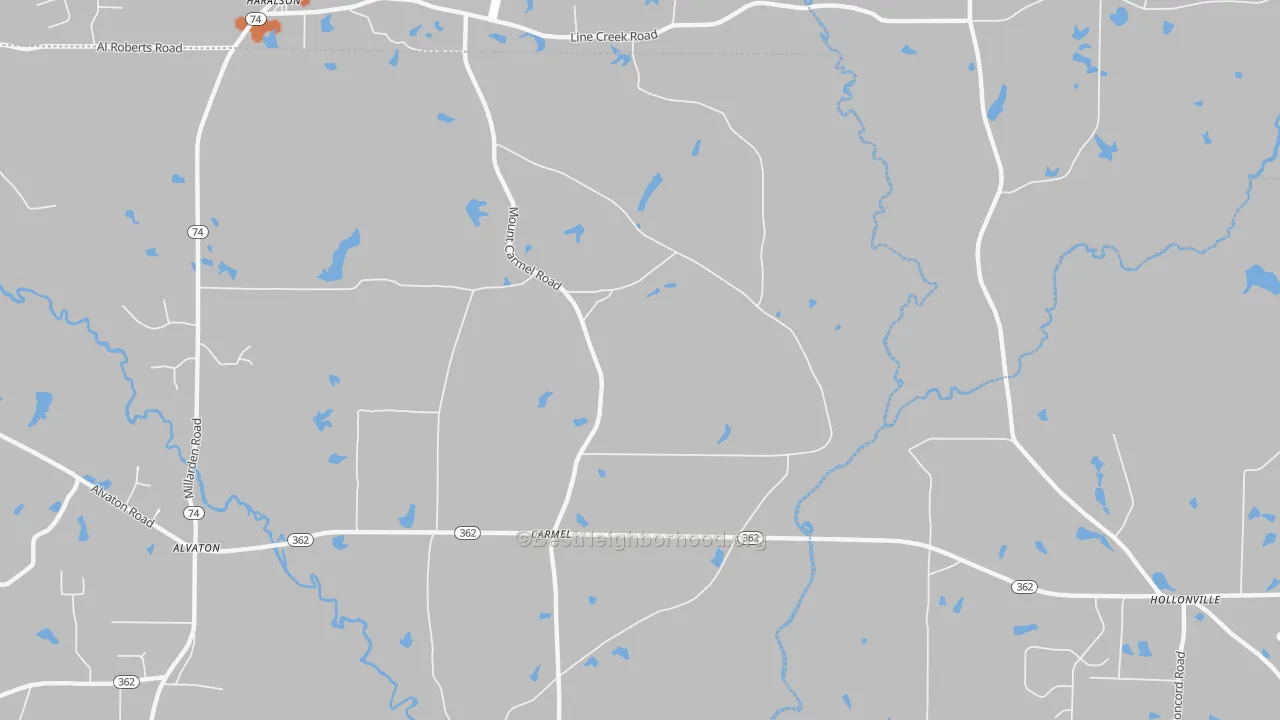 Bike Grade map of Carmel, GA