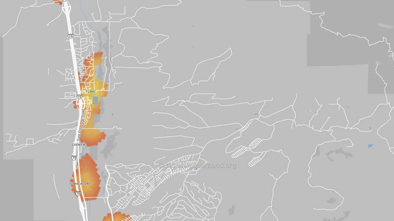 Bike Grade map of Carmen, AZ