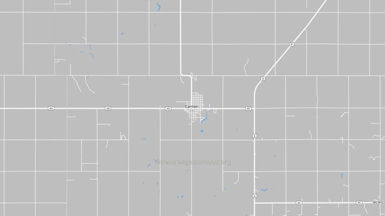 Bike Grade map of Carmen, OK