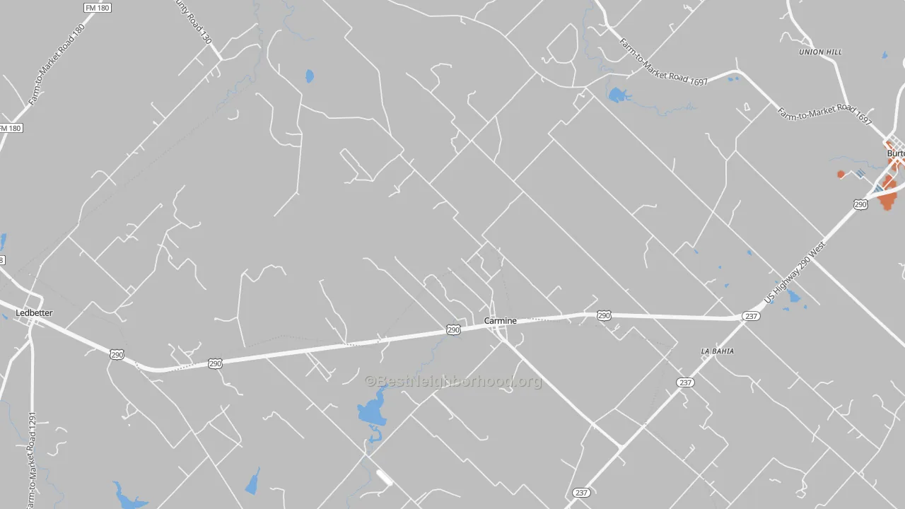 Bike Grade map of Carmine, TX