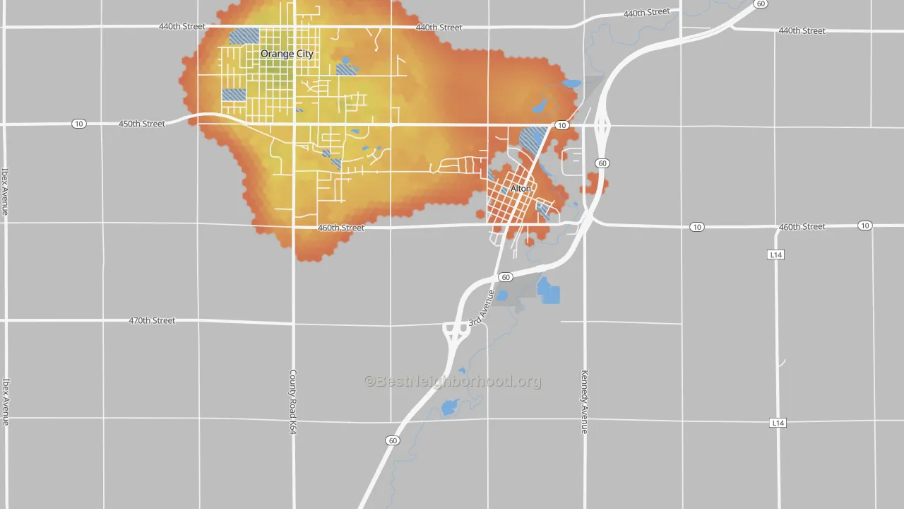 Bike Grade map of Carnes, IA