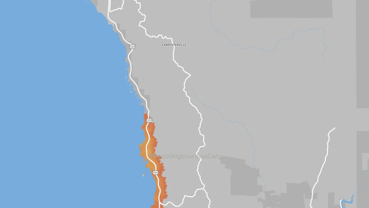 Bike Grade map of Carpenterville, OR