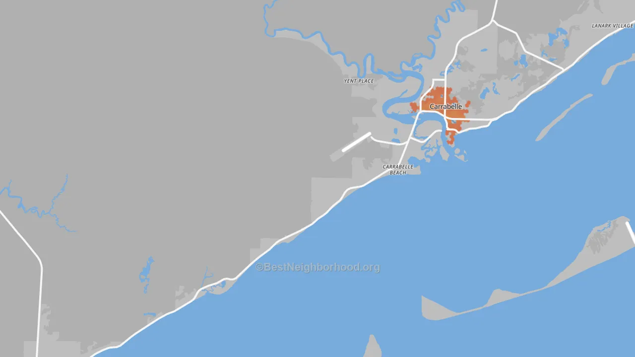 Bike Grade map of Carrabelle Beach, FL