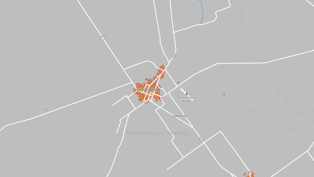 Bike Grade map of Carrizo Springs, TX