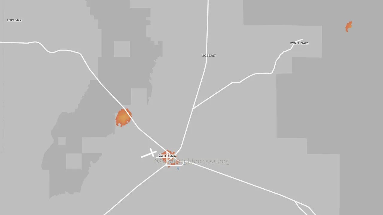 Bike Grade map of Carrizozo, NM