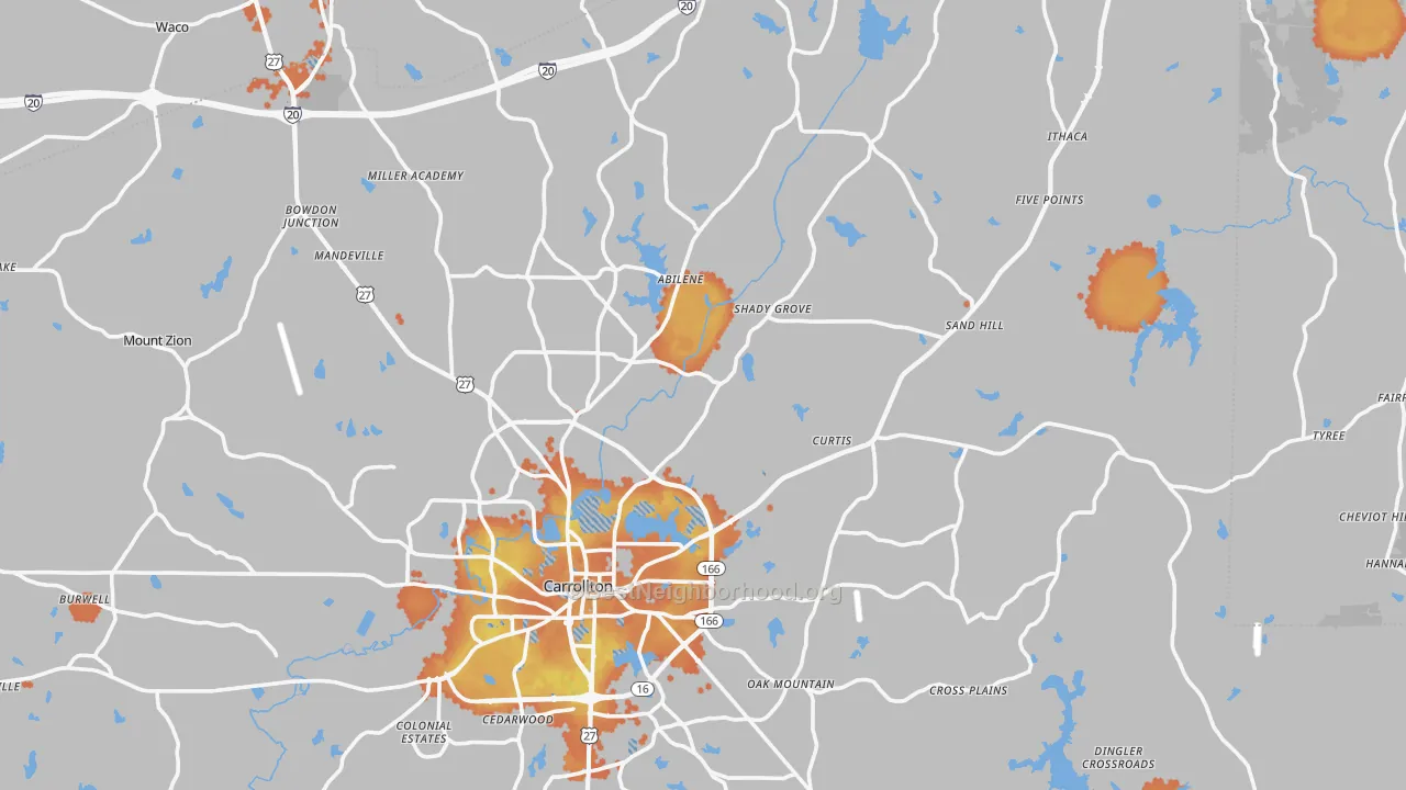 Bike Grade map of Carroll County, GA