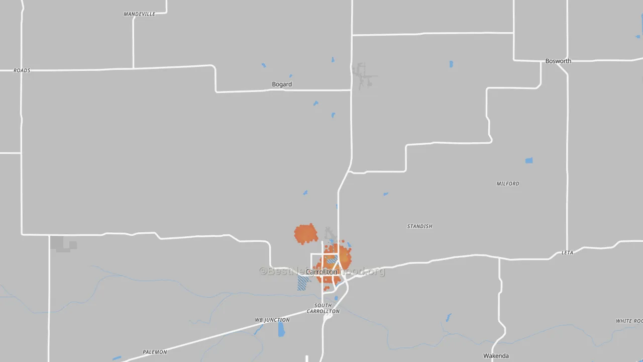 Bike Grade map of Carroll County, MO