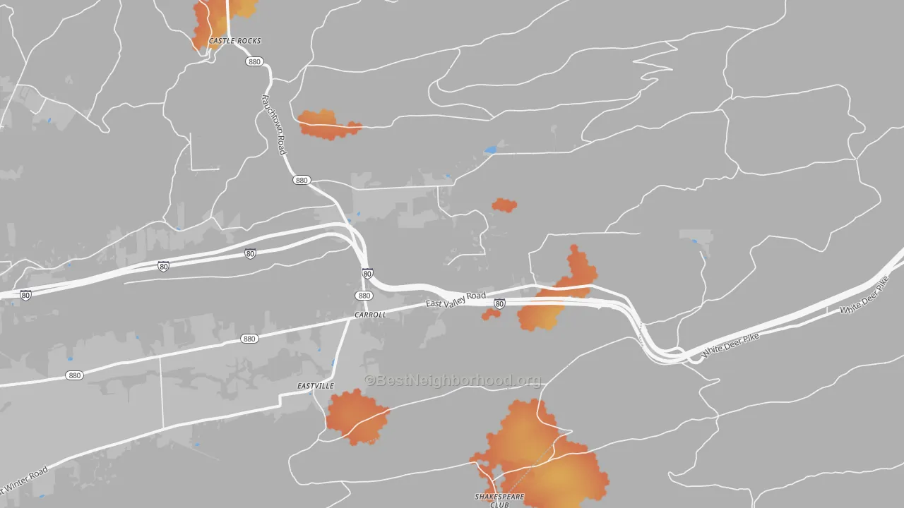 Bike Grade map of Carroll, PA