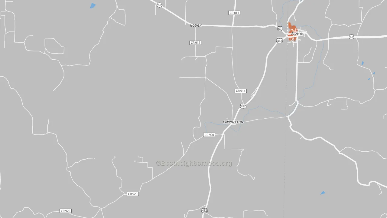 Bike Grade map of Carrollton, AR