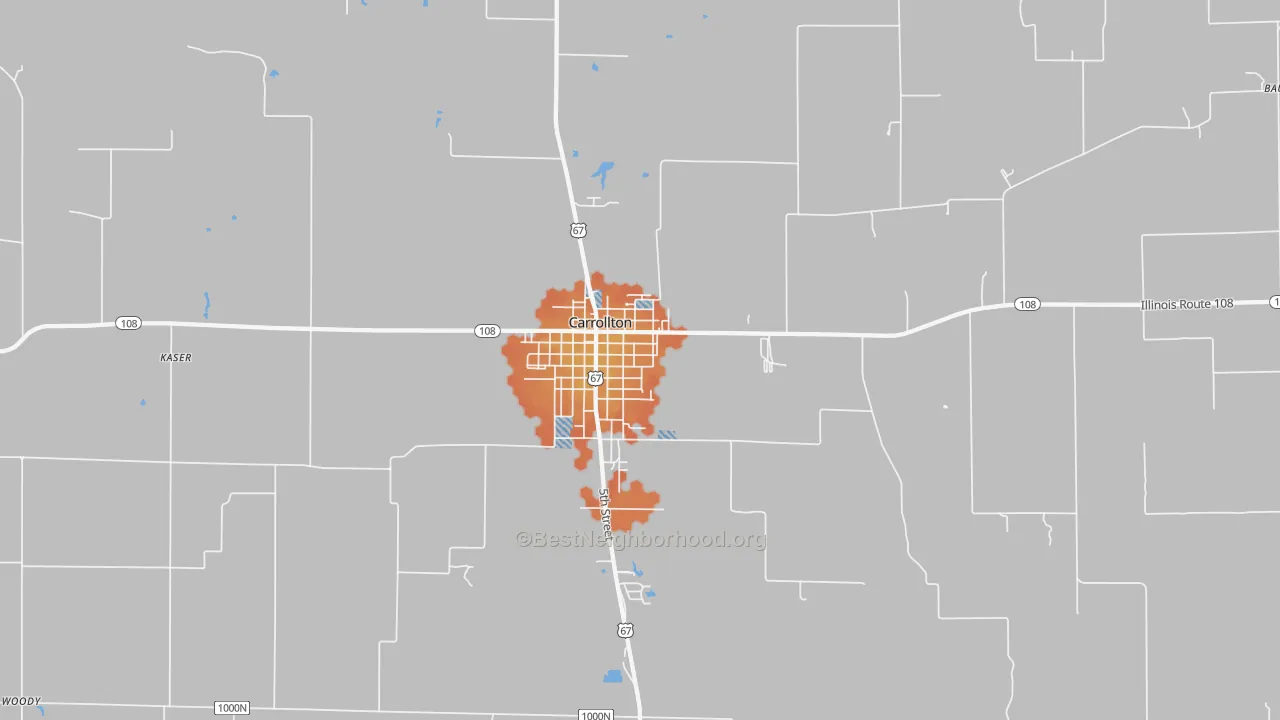 Bike Grade map of Carrollton, IL