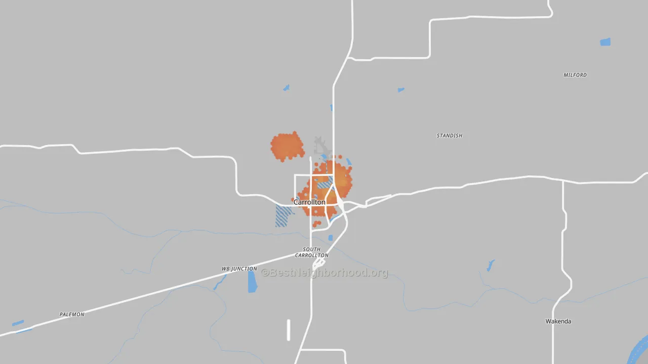 Bike Grade map of Carrollton, MO