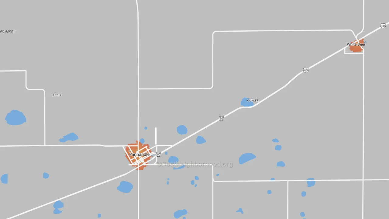 Bike Grade map of Carson County, TX