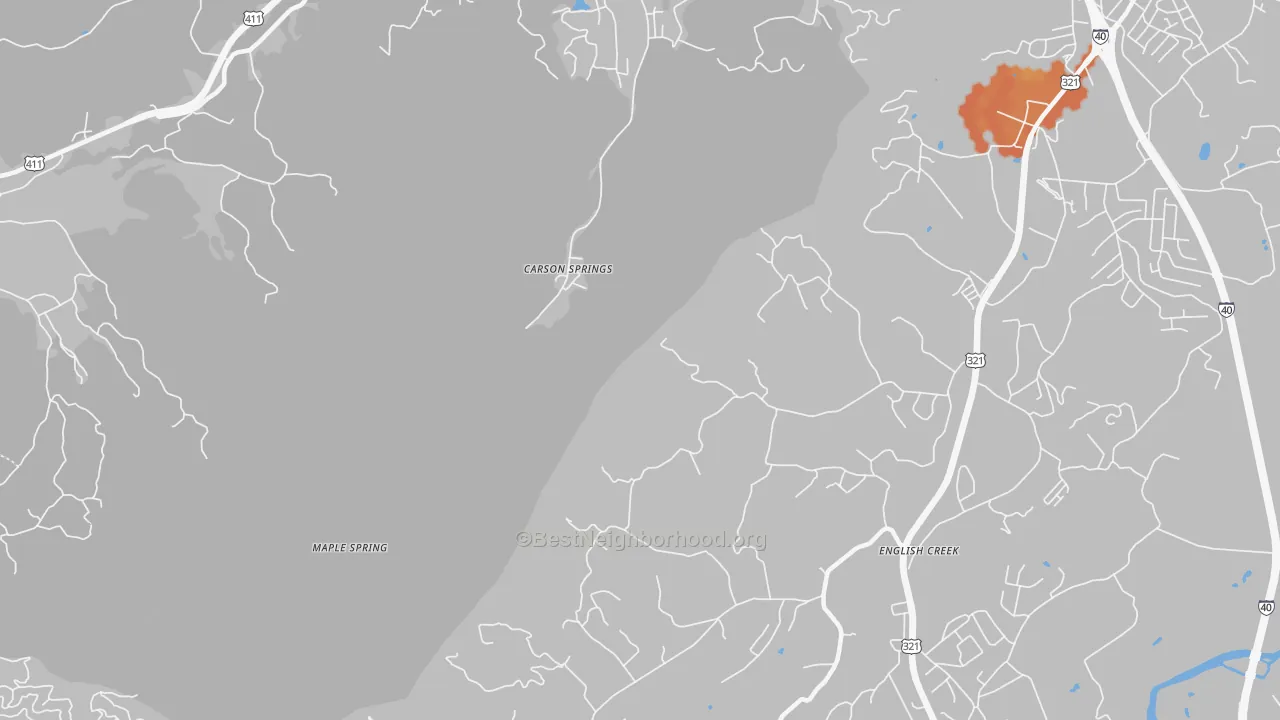 Bike Grade map of Carson Spring, TN