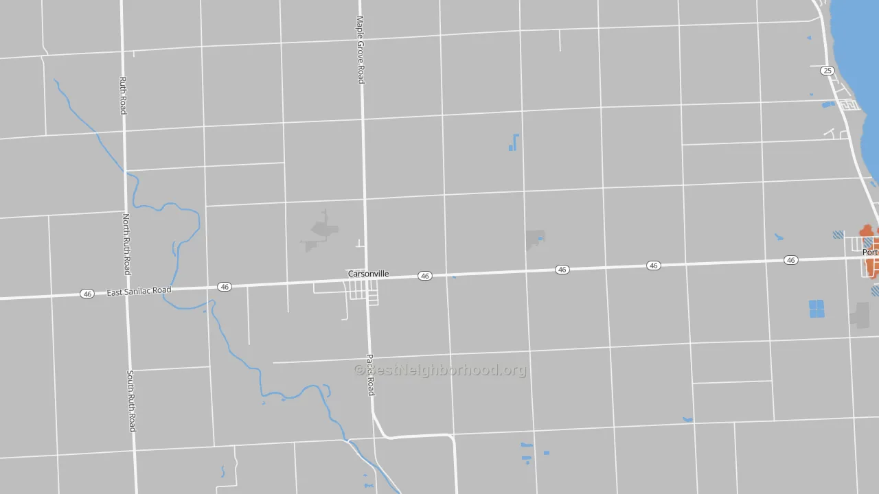 Bike Grade map of Carsonville, MI