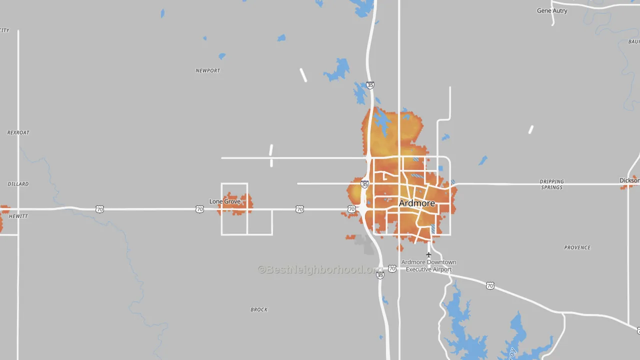 Bike Grade map of Carter County, OK