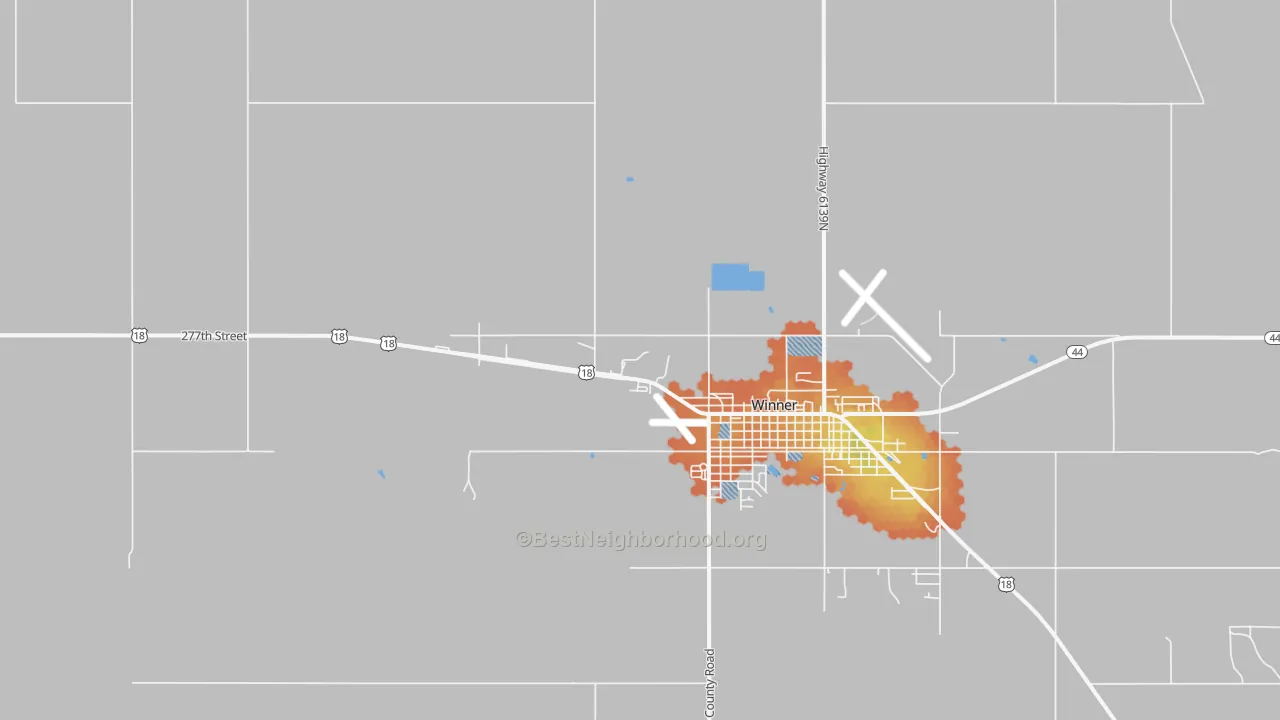 Bike Grade map of Carter, SD