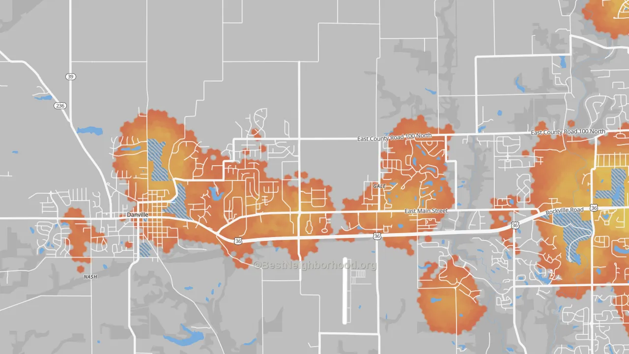 Bike Grade map of Cartersburg, IN