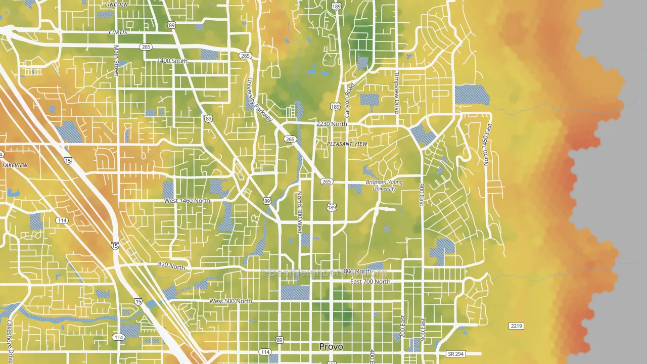 Bike Grade map of Carterville, Provo, UT