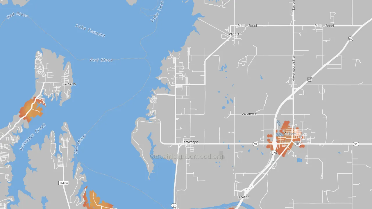 Bike Grade map of Cartwright, OK