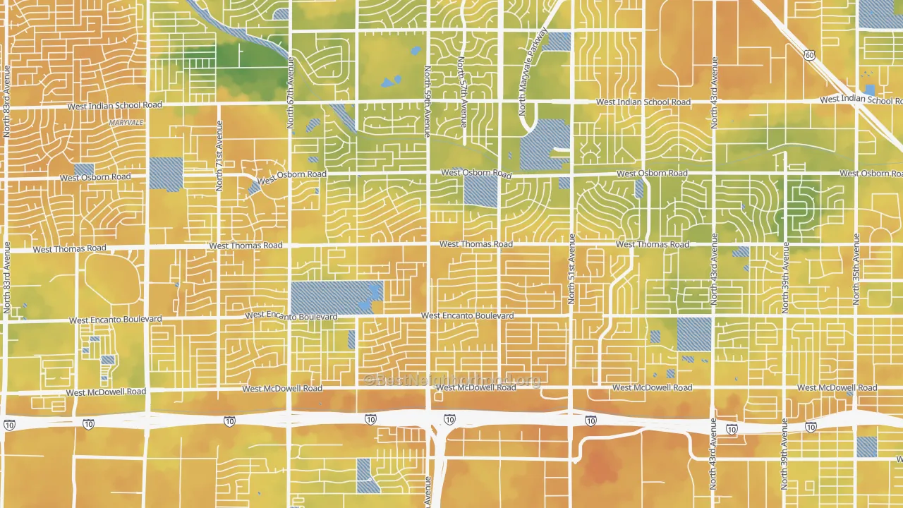Bike Grade map of Cartwright, Phoenix, AZ