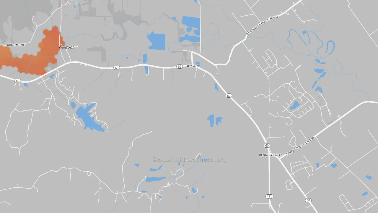 Bike Grade map of Carwood, IN