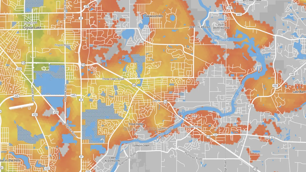 Bike Grade map of Cary, IL