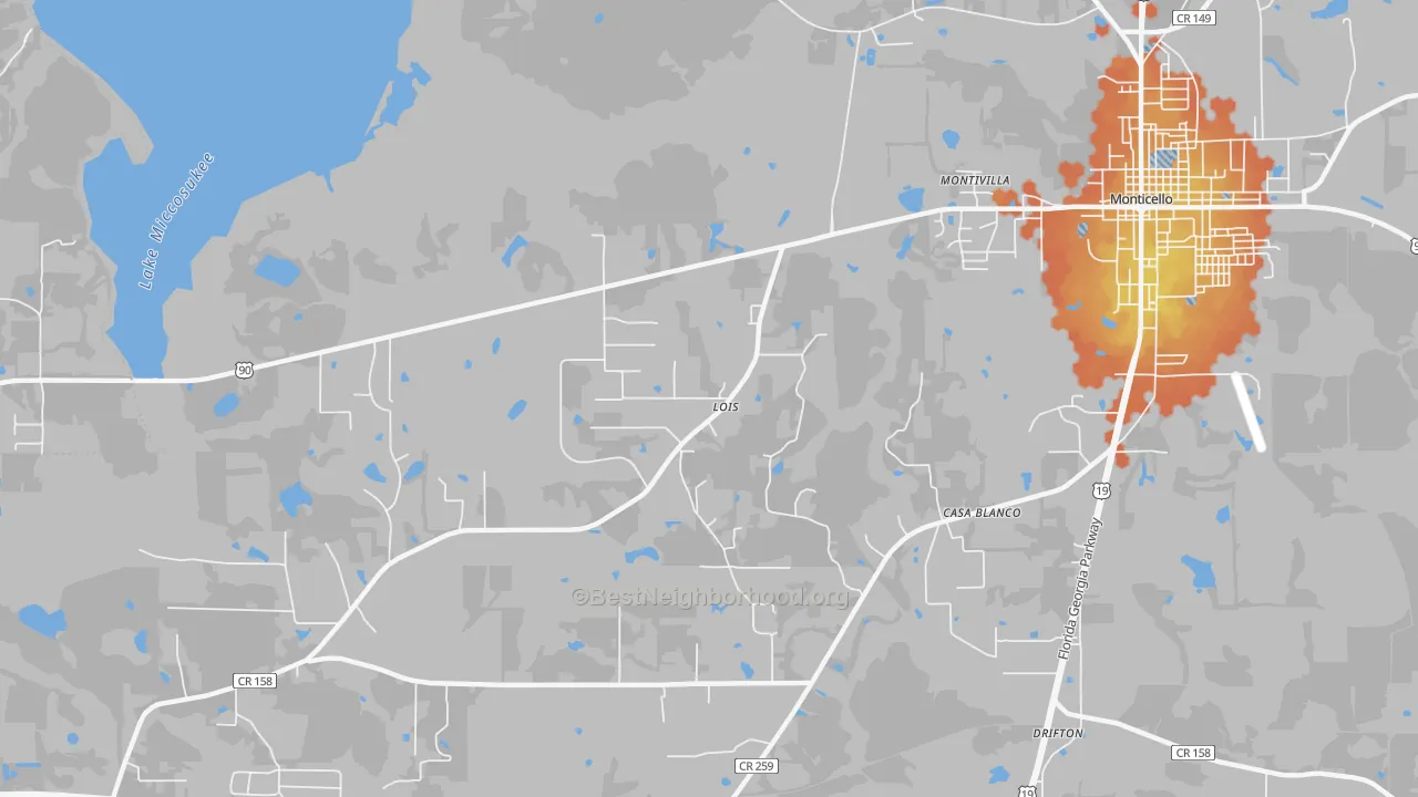 Bike Grade map of Casa Blanco, FL