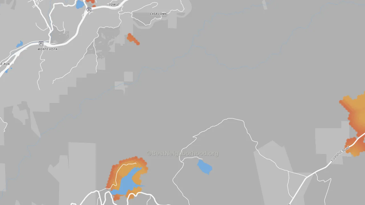 Bike Grade map of Casa Loma, CA