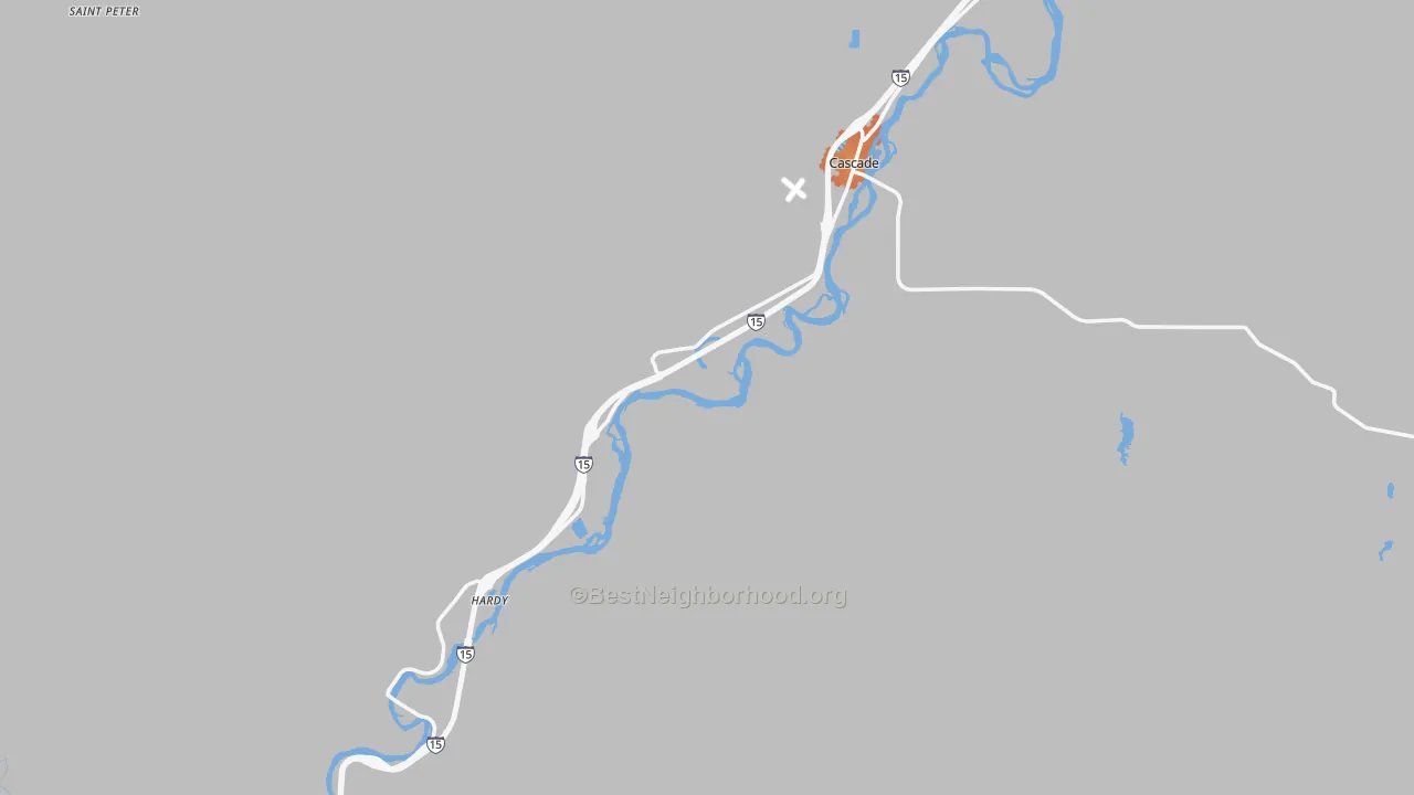 Bike Grade map of Cascade, MT