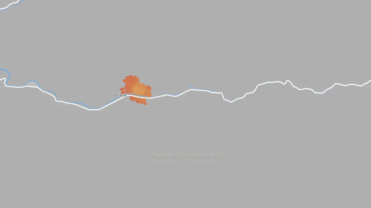 Bike Grade map of Cascadia, OR