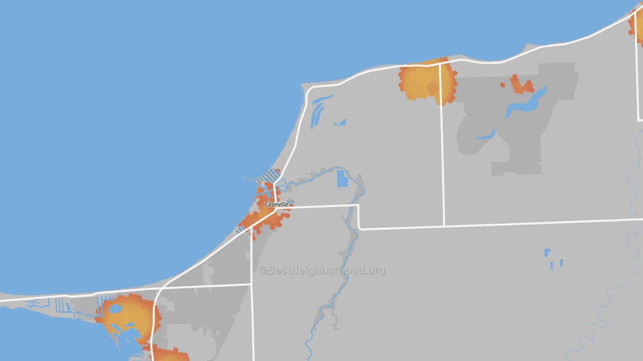 Bike Grade map of Caseville, MI