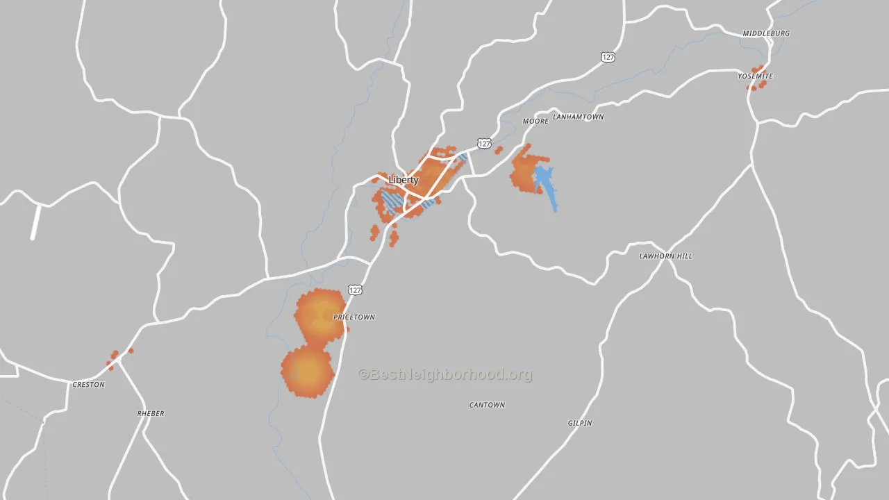 Bike Grade map of Casey County, KY