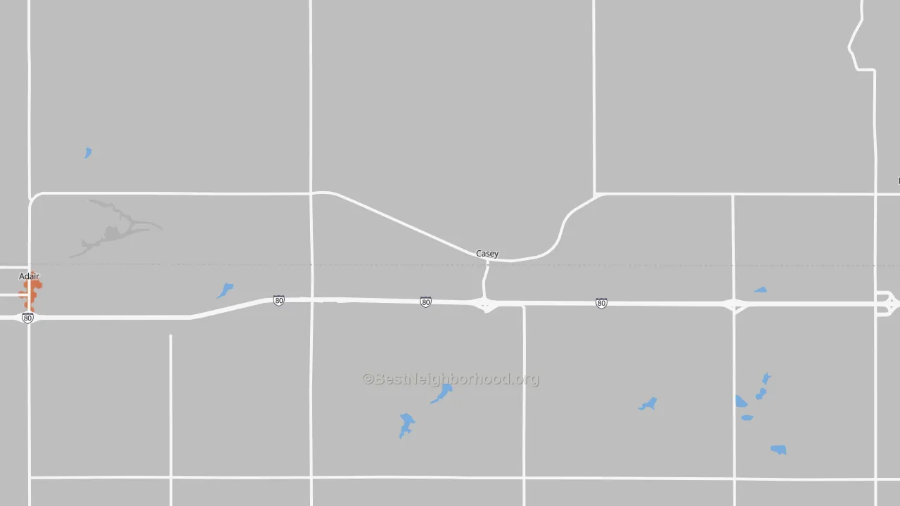 Bike Grade map of Casey, IA