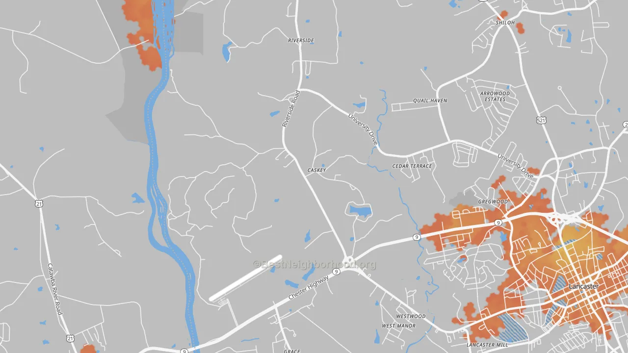 Bike Grade map of Caskey, SC