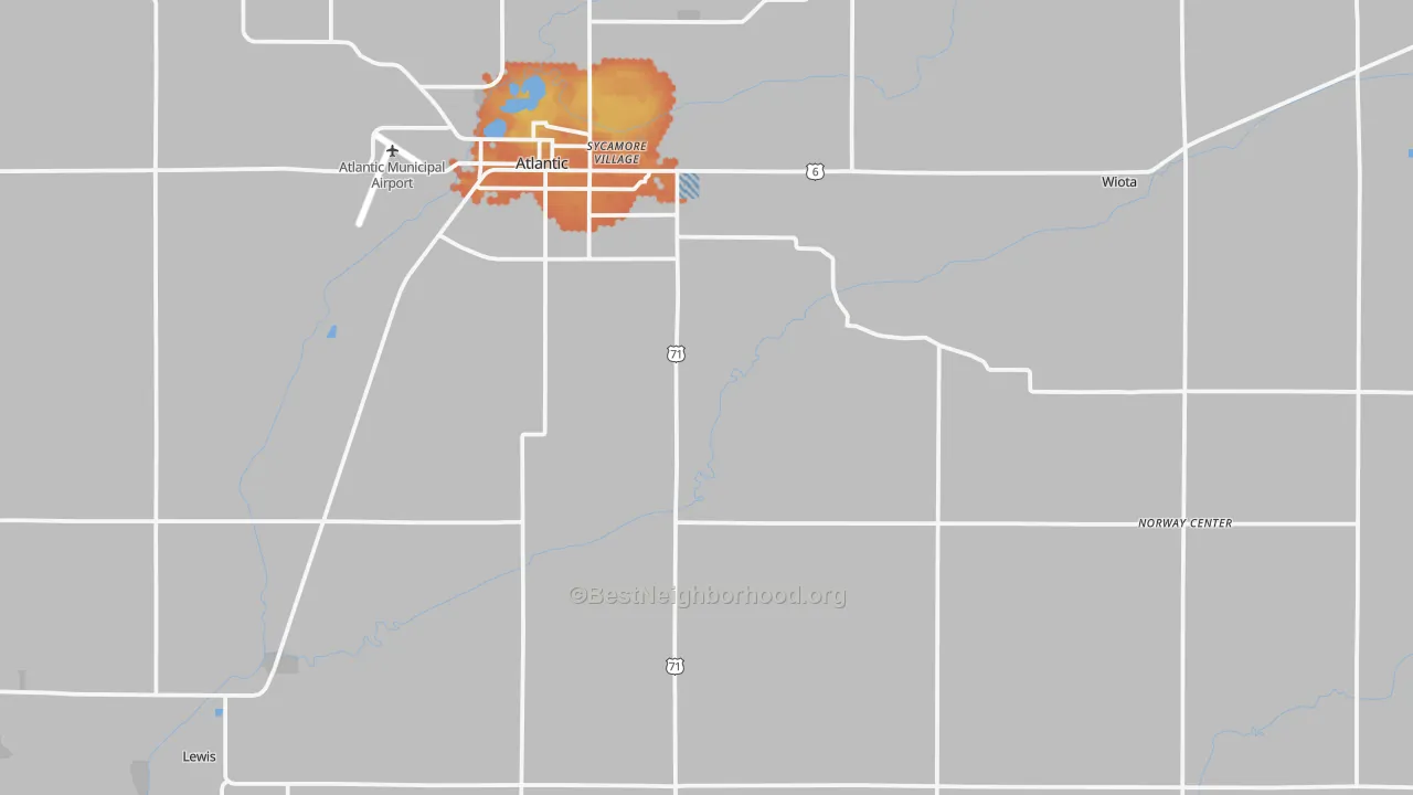 Bike Grade map of Cass County, IA
