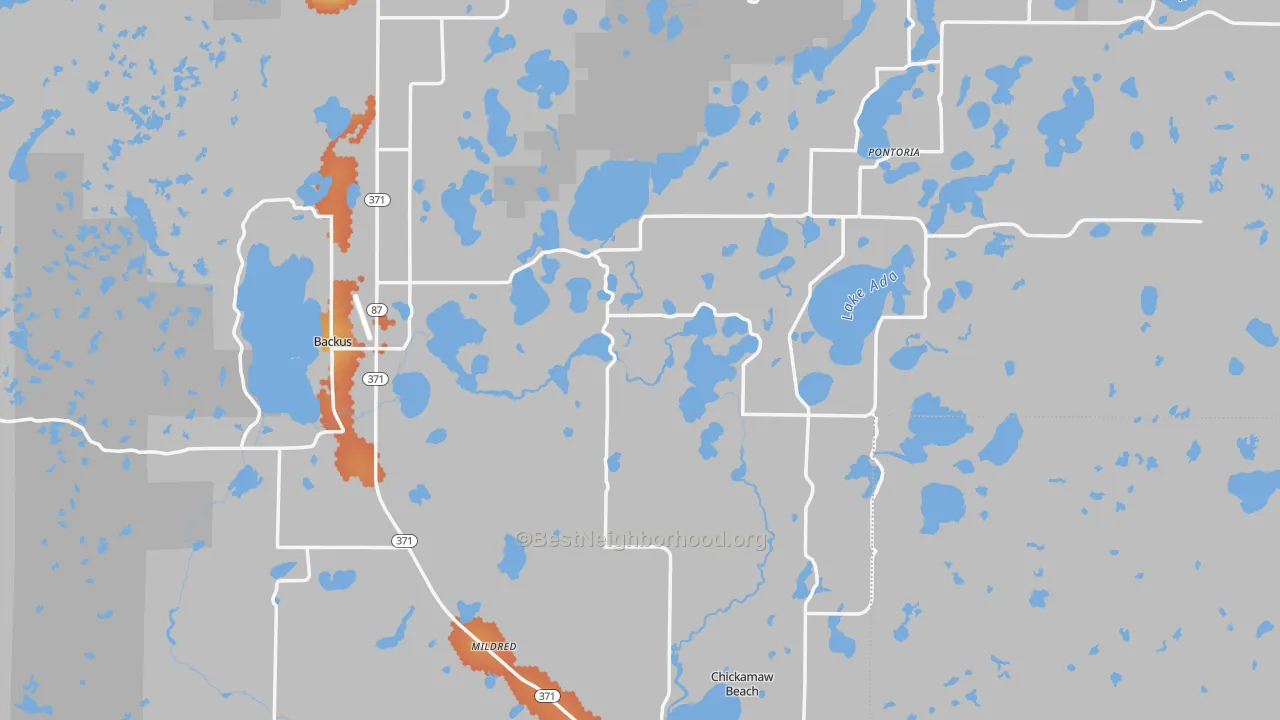 Bike Grade map of Cass County, MN