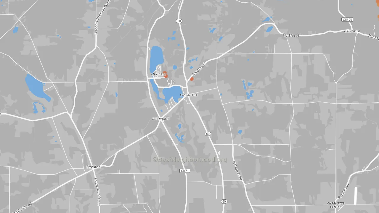Bike Grade map of Cassadaga, NY