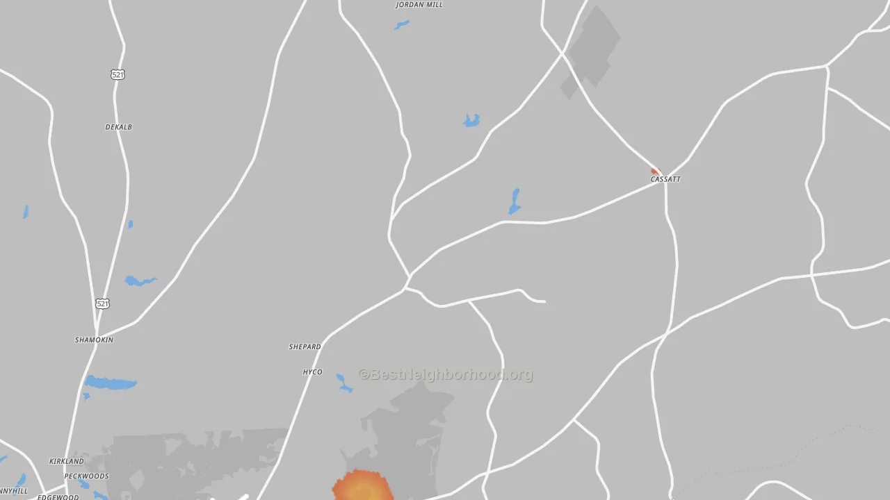 Bike Grade map of Cassatt, SC