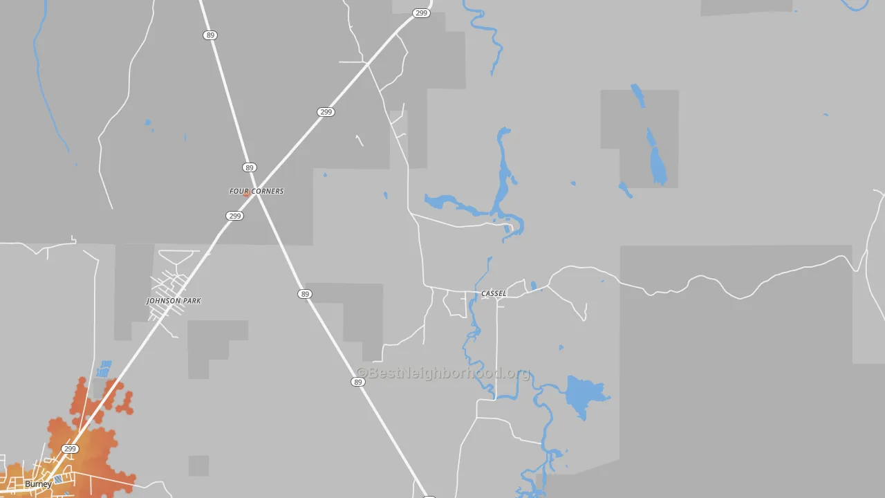Bike Grade map of Cassel, CA