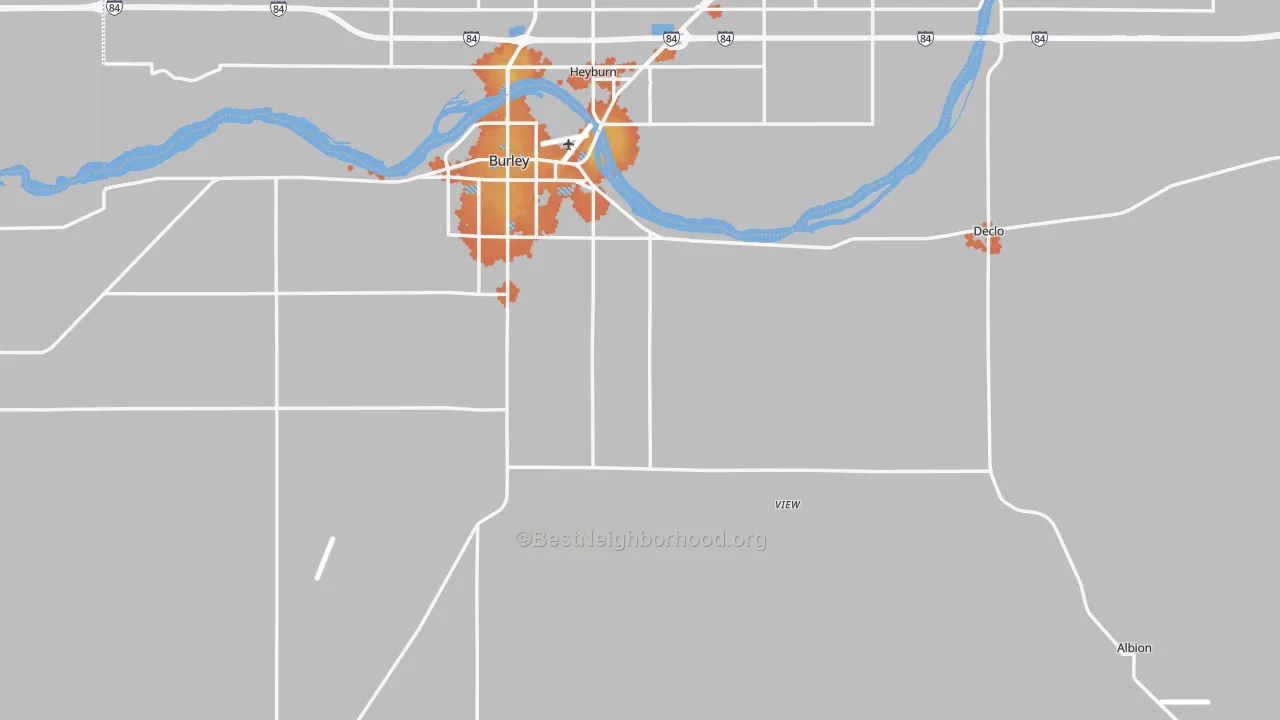 Bike Grade map of Cassia County, ID