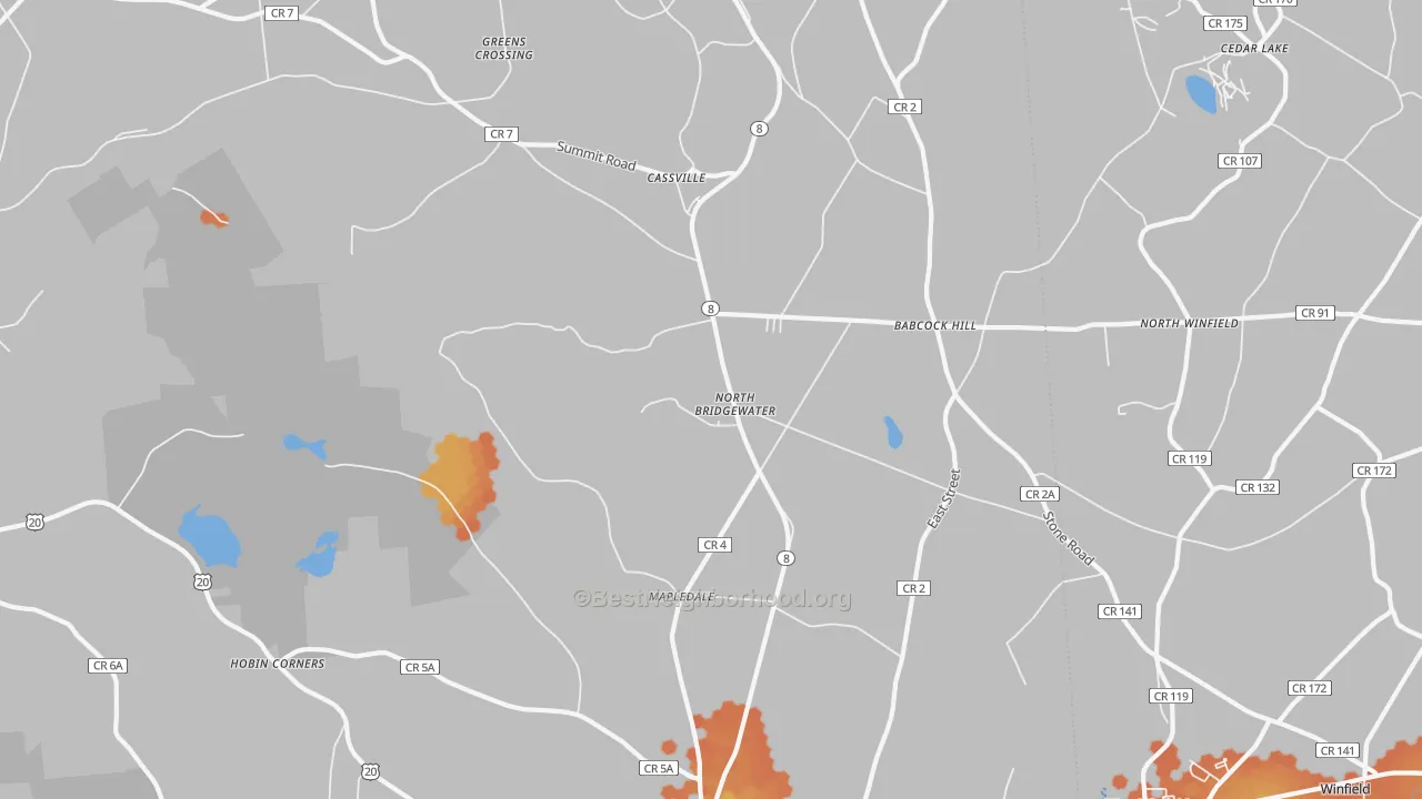 Bike Grade map of Cassville, NY