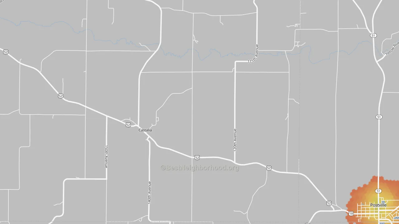 Bike Grade map of Castalia, IA