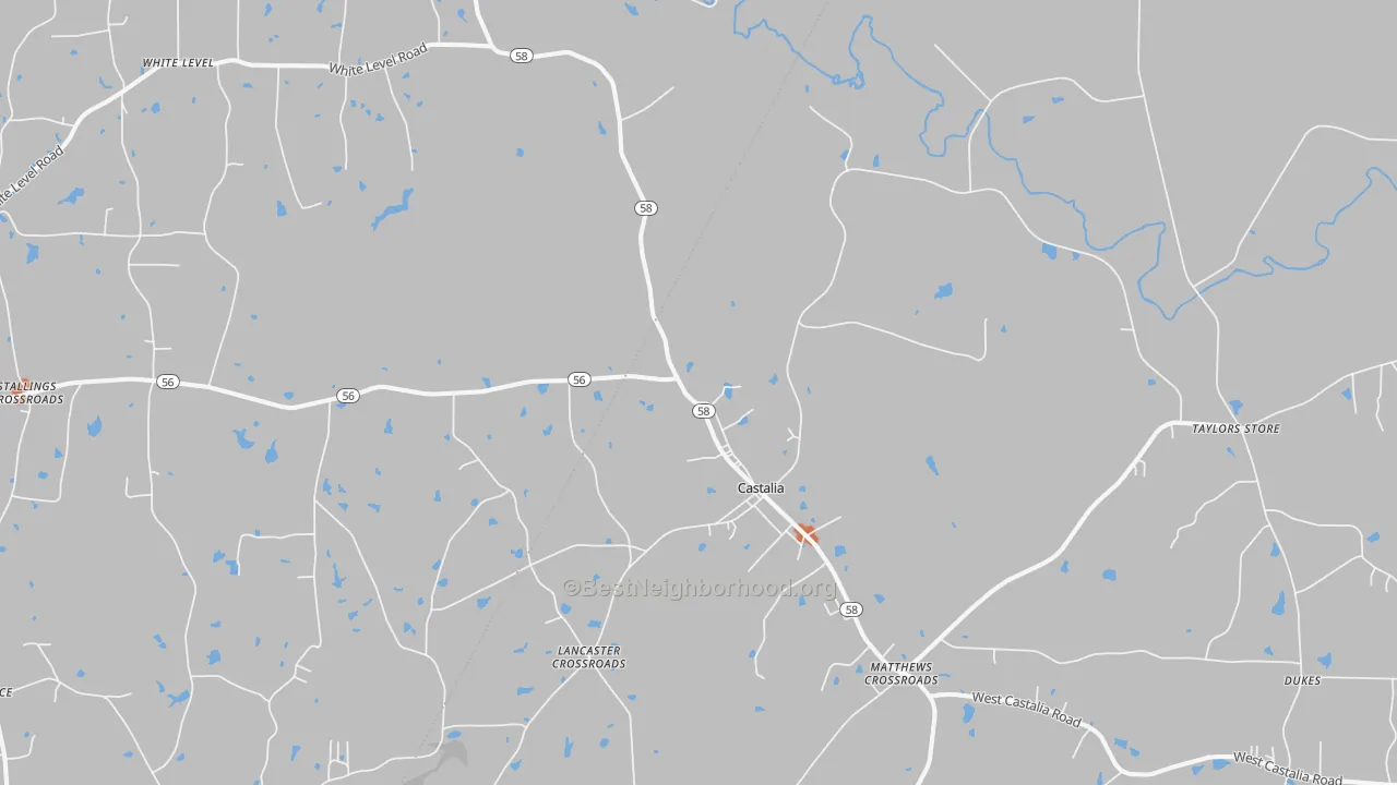 Bike Grade map of Castalia, NC