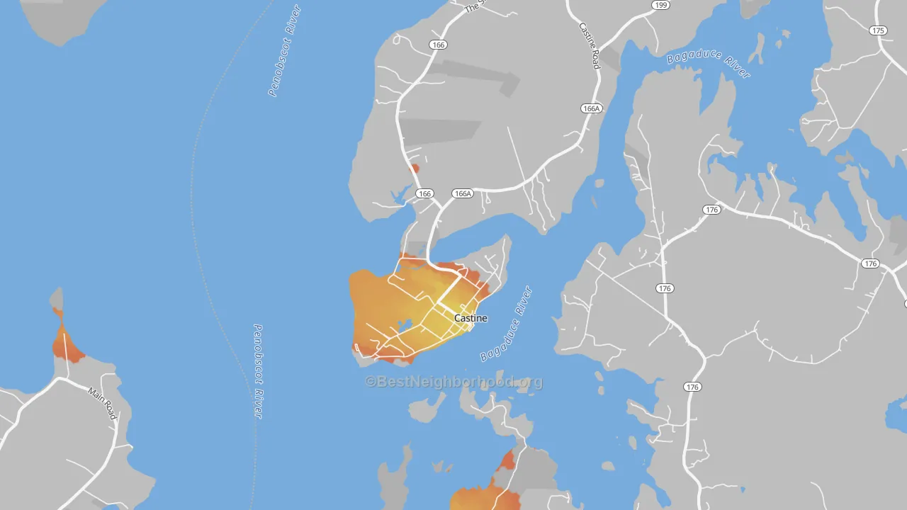 Bike Grade map of Castine, ME