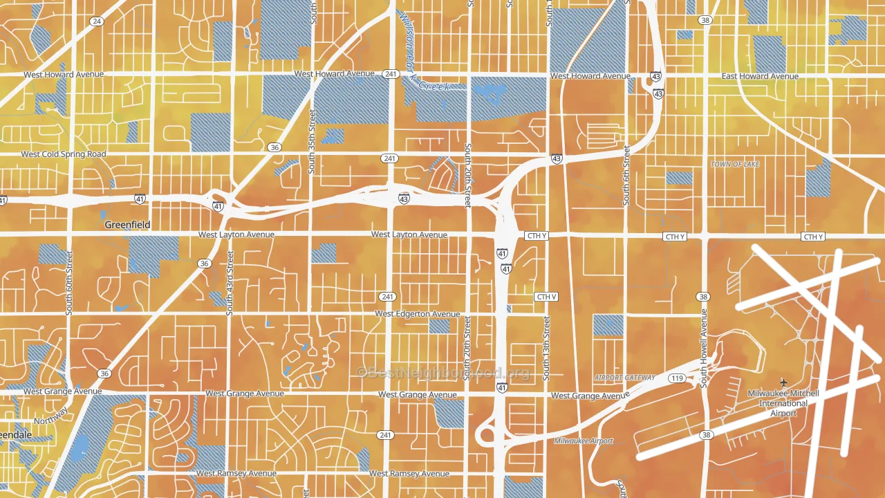 Bike Grade map of Castle Manor, Milwaukee, WI